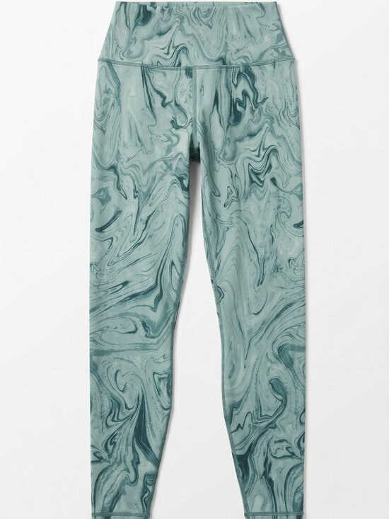 Spiritual Gangster Pants - Spiritual Gangster Green Marble High Waist Leggings M‎